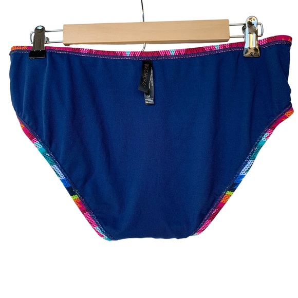 Skechers Women’s Flamin Hot Hipster Bikini Bottom Swimwear Blue Zigzag Medium - Picture 11 of 16